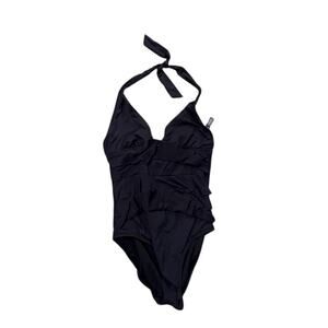 Kenneth Cole Reaction Black Ruffle Swimsuit